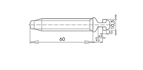 LOCKING BOLT E TOP 60MM TS K50